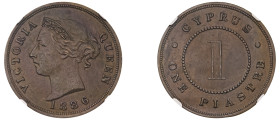 Cyprus, British Administration, Victoria, 1837-1901. Piastre, 1886, Royal mint (KM3.2; Fitikides 32).

Graded AU58BN NGC.