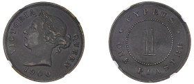 Cyprus, British Administration, Victoria, 1837-1901. Piastre, 1900, Royal mint (KM3.2; Fitikides 49).

An attractive specimen with clear fields and wi...
