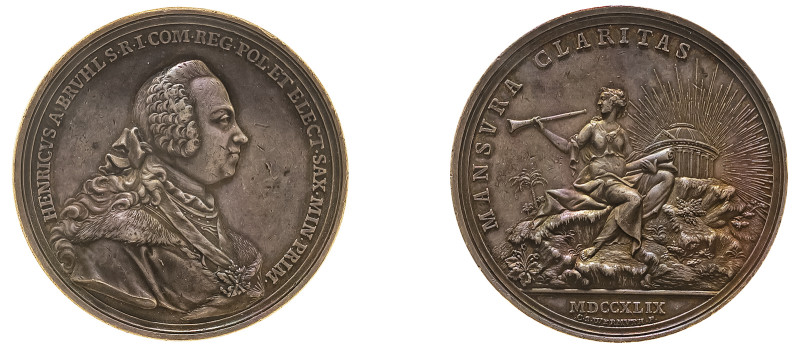 German States, Saxony, Friedrich August II, 1733-1763. AR Medal, 1749, by C.S. W...