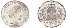 Greece, King Otto, 1832-1862. Drachma, 1832, First Type, Munich mint (KM15; Divo 12a).

A truly exceptional example combining wonderful reflective s...