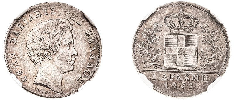 Greece, King Otto, 1832-1862. Drachma, 1832, First Type, Munich mint (KM15; Divo...