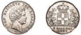 Greece, King Otto, 1832-1862. 5 Drachmai, 1833, First Type, Munich mint (KM20; Divo 10a; Dav. 115).

An exceptional example with vibrant tone and ra...