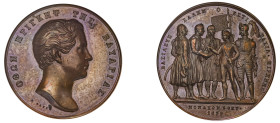 Greece, King Otto, 1832-1862. Bronze Medal, Dated 1832 (1836), Prince Otto I Accession, 44mm, from series of 12 medals that were engraved by K. Lange ...