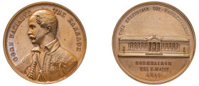Greece, King Otto, 1832-1862. Bronze Medal, 1839 (ΑΩΛΘ), University of Athens, by K. Lange, 43.39g, 44mm, variety with “ΕΥΕΡΓΕΤΑΙΣ” (Wurzbach 7024).

...