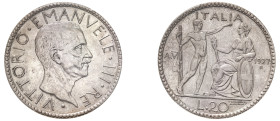 Italy, Vittorio Emanuele III, 1900-1946. 20 Lire, A.VI (1927) R, Rome mint (KM69).

Steel grey slowly developing into an attractive cabinet tone.

Gra...