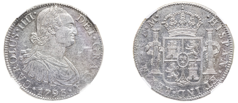 Mexico, Charles IV, 1788-1808. 8 Reales, 1793 Mo FM, Mexico City mint (KM109).

...
