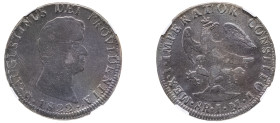 Mexico, Agustin de Iturbide, 1822-1823. 8 Reales, 1822 Mo JM, Mexico City mint, Type with long smooth bust truncation and denomination at bottom on re...