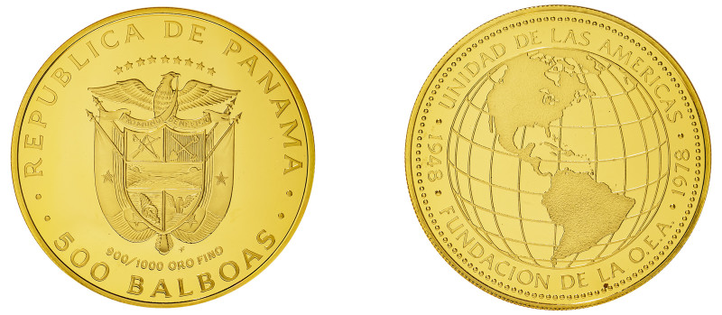Panama, Republic, 1903-. AV 500 Balboas, 1978 FM, 30th Anniversary of the Organi...