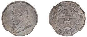 South Africa, Republic, 1874-1902. 2 Shillings, 1893, Pretoria mint (KM6).

Strong details covered by a rich and attractive grey patina with iridescen...