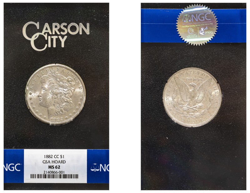 USA, Federal Republic, 1776-. “Morgan” Dollar, 1882 CC, Carson City mint (KM110)...