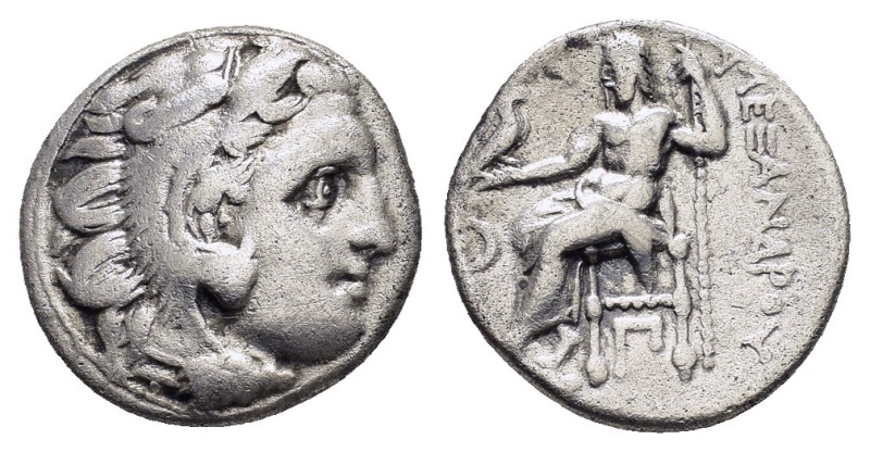 KINGS of MACEDON. Alexander III The Great.(336-323 BC).Kolophon.Drachm. 

Obv : ...