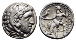 KINGS of MACEDON. Alexander III The Great.(336-323 BC).Teos.Drachm. 

Obv : Head of Herakles right, wearing lion skin.

Rev : AΛEΞANΔPOY.
Zeus seated ...