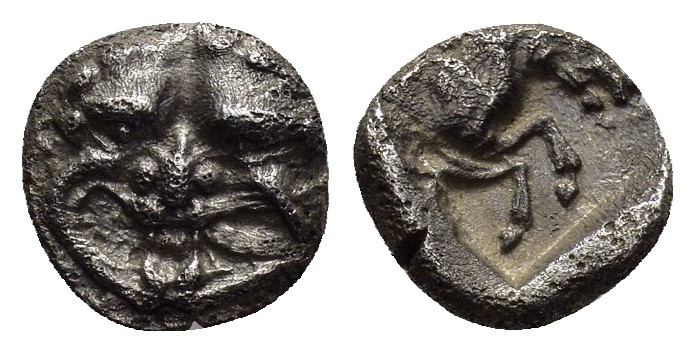 ASIA MINOR. Uncertain.(5th century BC). Obol.

Obv : Gorgoneion with protruding ...