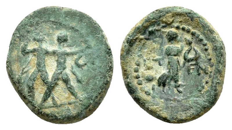 PISIDIA. Etenna.(1st century BC).Ae.

Obv : Two men standing side by side; the l...