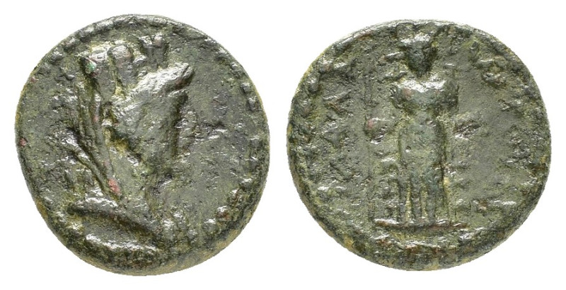 CILICIA. Mallus.Uncertain.Ae.

Obv : Turreted, veiled and draped bust of Tyche, ...