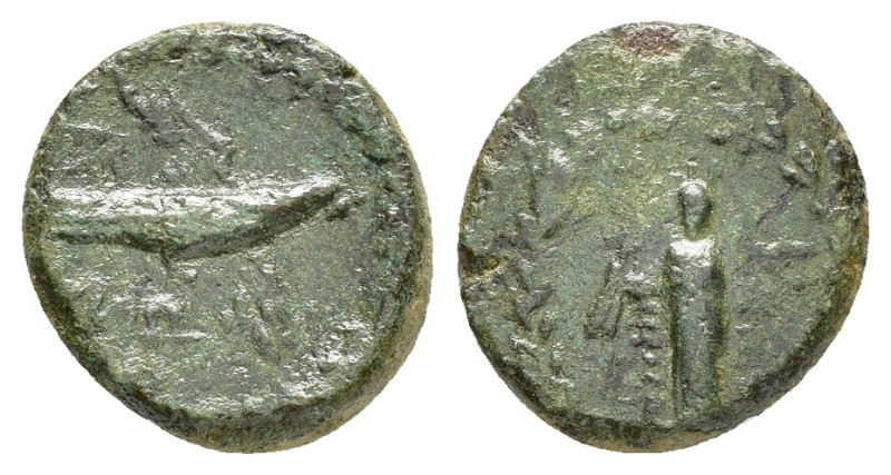 CILICIA. Mallos.(Circa 2nd-1st centuries BC).Ae.

Obv : Facing statue of Athena ...