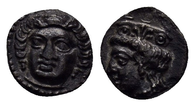 CILICIA. Uncertain.(4th century BC).Obol.

Obv : Female head facing slightly lef...