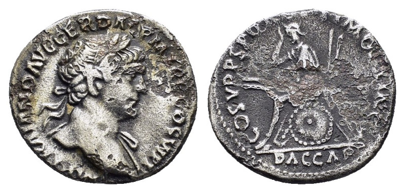 TRAJAN (98-117).Rome.Denarius. 

Obv : IMP TRAIANO AVG GER DAC P M TR P.
Laureat...