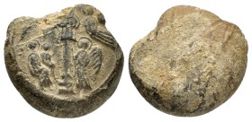ANCIENT BYZANTINE.Terracotta Pilgrim's token.(Circa 6th-7th centuries).

Condition : Good very fine.

Weight : 10.55 gr
Diameter : 29 mm