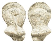 ROMAN LEAD VATIVE HEAD of a GLADIATOR.(Circa. 1st - 3rd Century).Pb.

Condition : Good very fine.

Weight : 14.96 gr
Diameter : 37 mm