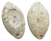 ANCIENT GREEK SLING BULLET.(4th–3rd centuries BC).Pb.

Condition : Good very fine.

Weight : 34.51 gr
Diameter : 33 mm