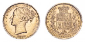 AUSTRALIA. Victoria, 1837-1901. Gold Sovereign 1886-S, Sydney. 7.99 g. In US plastic holder, graded PCGS MS62, certification number 29202059.