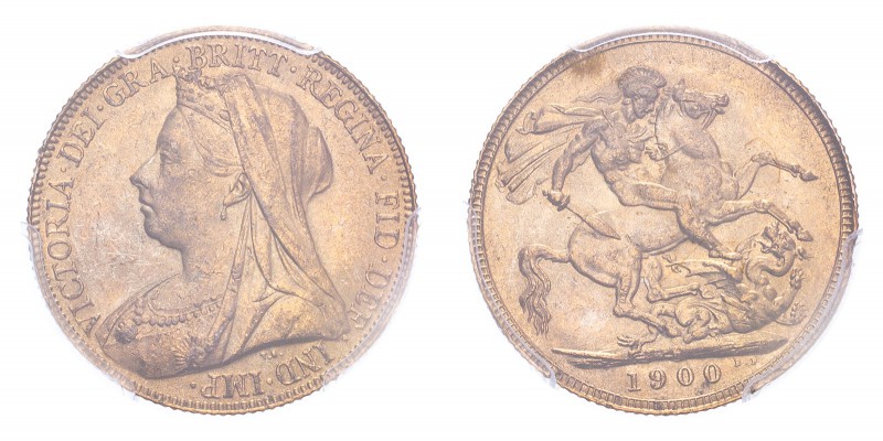 AUSTRALIA. Victoria, 1837-1901. Gold Sovereign 1900-P, Perth. 7.99 g. In US plas...