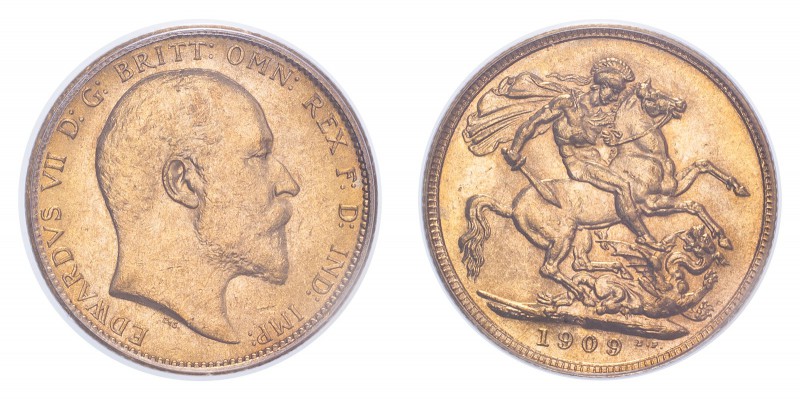 AUSTRALIA. Edward VII, 1901-10. Gold Sovereign 1909-S, Melbourne. 7.99 g. In US ...