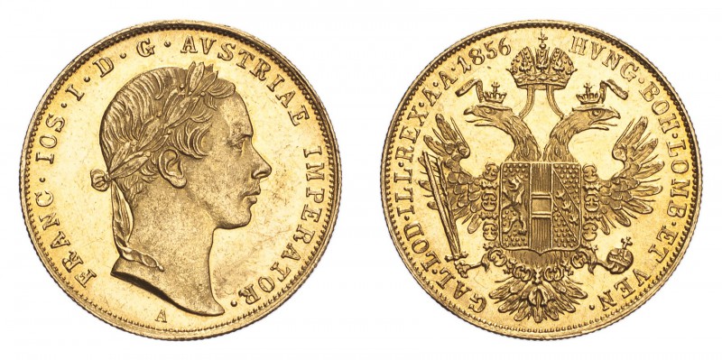 AUSTRIA. Franz Josef I, 1848-1916. Gold Ducat 1856-A, Vienna. 3.49 g. Fb. 490; J...
