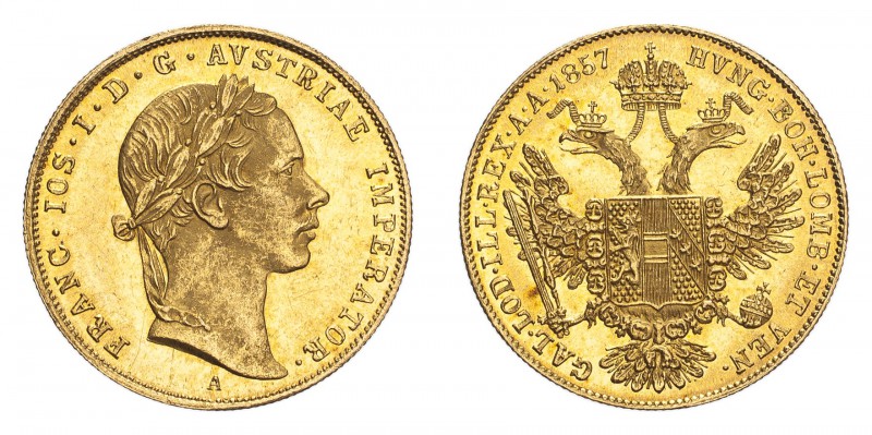 AUSTRIA. Franz Josef I, 1848-1916. Gold Ducat 1857-A, Vienna. 3.49 g. Fb. 490; J...