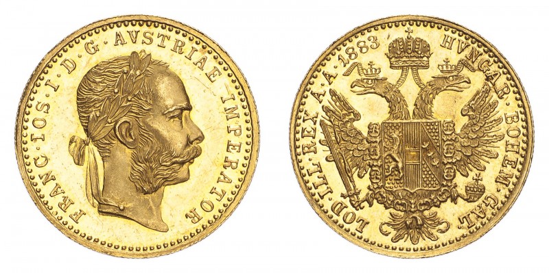 AUSTRIA. Franz Josef I, 1848-1916. Gold Ducat 1883-A, Vienna. 3.49 g. Fb. 493; J...