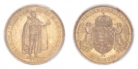 AUSTRIA. Franz Josef I, 1848-1916. Gold 20 Corona 1916-KB, Kremnitz. 6.78 g. Frühwald 2081, Herinek 379, Novotný 139, Friedberg 251. Rare / Selten. In...