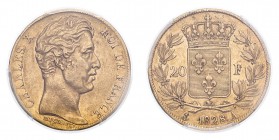 FRANCE. Charles X, 1824-30. Gold 20 Francs 1828-A, Paris. 6.45 g. Gad-1029; Fr-549. In US plastic holder, graded PCGS AU53, certification number 35718...