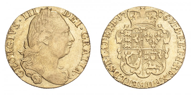 GREAT BRITAIN. George III, 1760-1820. Gold Guinea 1776, London. 8.35 g. S-3728; ...