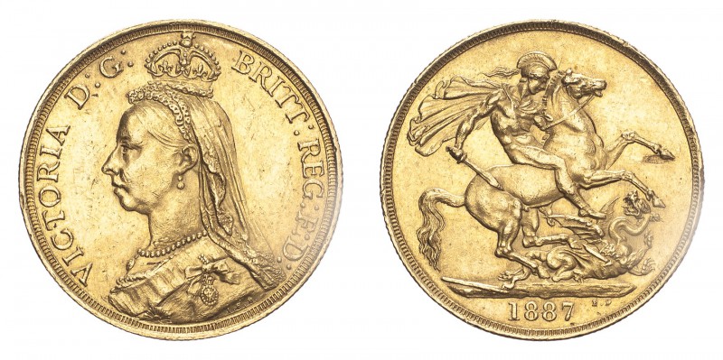GREAT BRITAIN. Victoria, 1837-1901. Gold 2 Pounds 1887, London. 15.98 g. S-3865;...