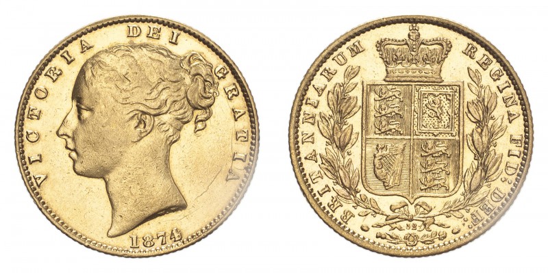 GREAT BRITAIN. Victoria, 1837-1901. Gold Sovereign 1874, London. 7.99 g. KM-752,...