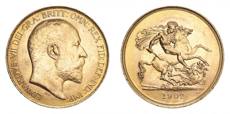 GREAT BRITAIN. Edward VII, 1901-10. Gold 5 Pounds 1902, London. 39.94 g. S-3965;...