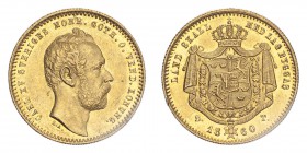 SWEDEN. Karl XV, 1859-72. Gold Ducat 1860, Stockholm. 3.49 g. Ahlstrom 1; Fr-91. AEF.