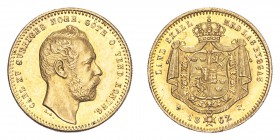 SWEDEN. Karl XV, 1859-72. Gold Ducat 1862, Stockholm. 3.48 g. SM-3b; Fr-91; Schl-91.1. EF.