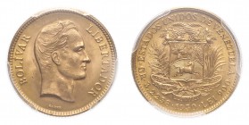 VENZUELA. Republik Venezuela. Gold 10 Bolivares 1930, 3.23 g. Fr-6; KM-Y31. In US plastic holder, graded PCGS MS64+, certification number 83867032.