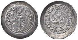 Aquileia. Bertoldo di Merania (1218-1251). Denaro AG gr. 1,14. Bernardi 15. MIR 11. MEC 12, 834. Molto raro. SPL