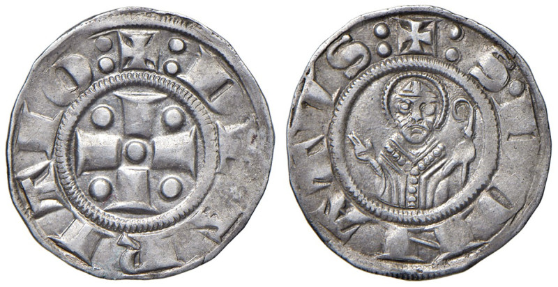 Arezzo. Repubblica (sec. XIII). Grosso da 12 denari dopo il 1250 AG gr. 1,41. CN...