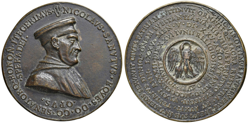 Bologna. Niccolò Sanuti (1407-1482). Medaglia 1482 AE gr. 195,40 Ø 86 mm. Opus S...