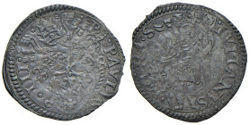 Macerata. Paolo III (1534-1549). Quattrino MI gr. 0,68. Muntoni 153. Berman 955. MIR 937/1. Molto raro. BB