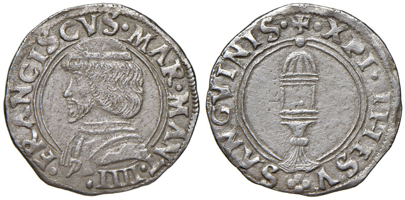 Mantova. Francesco II Gonzaga (1484-1519). Mezzo testone AG gr. 3,57. Ravegnani ...