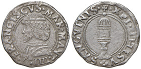 Mantova. Francesco II Gonzaga (1484-1519). Mezzo testone AG gr. 3,57. Ravegnani Morosini 17. Bignotti 14. MIR 419. Ex asta Numismatica Picena 2/2016, ...
