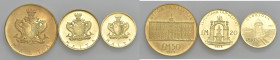 Malta. Repubblica (1964-). Serie 1973 composta da 3 valori: da 50, 20 e 10 lire maltesi AV. Friedberg 52, 53, 54. FDC
