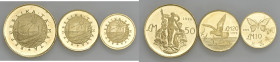 Malta. Repubblica (1964-). Serie 1976 composta da 3 valori: da 50, 20 e 10 lire maltesi AV. Friedberg 61, 62, 63. FDC