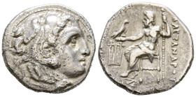 REINO DE MACEDONIA, Filipo III Arrhidaeus. Dracma. (Ar. 4,05g/17mm). 323-319 a.C. Colophon. (Price P43). Anv: Cabeza de Heracles con piel de león a de...