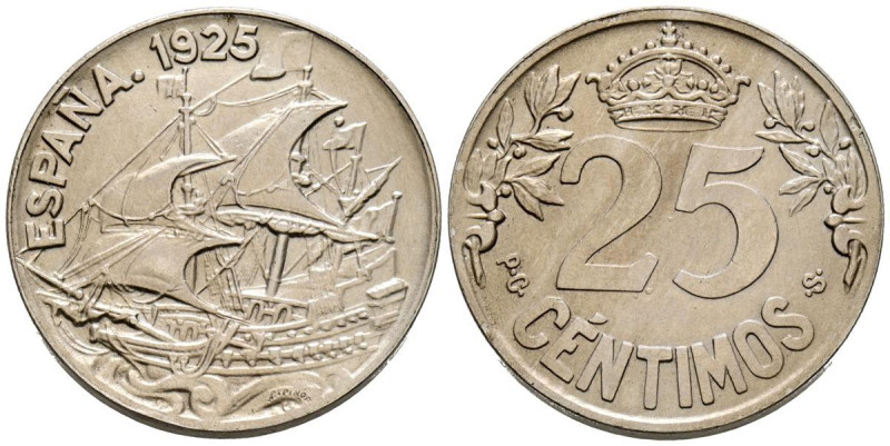 ALFONSO XIII (1885-1931). 25 Céntimos. (CuNi. 6,98g/25mm). 1925. Madrid PCS. (Ca...